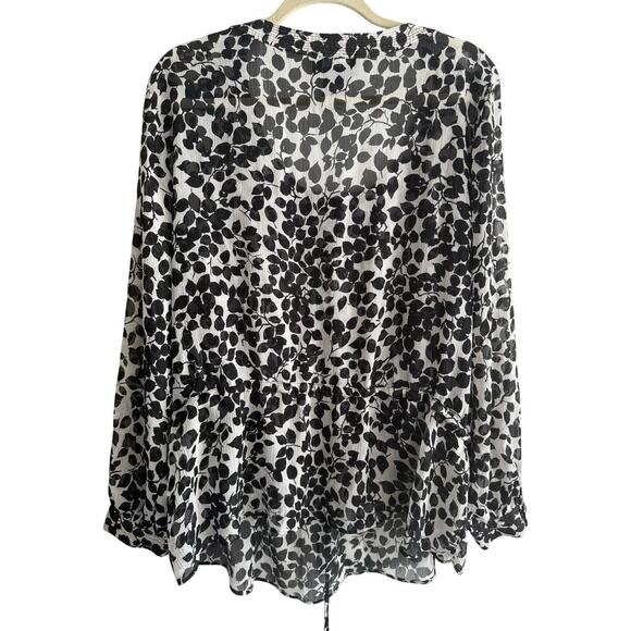 George Women’s Black and White Flowy Long Sleeve Top size 3x - Picture 5 of 7